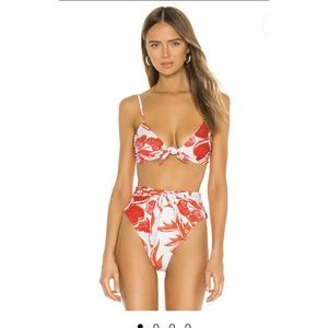 Mara Hoffman Floral Orange Bikini SET S Retail $320 Small